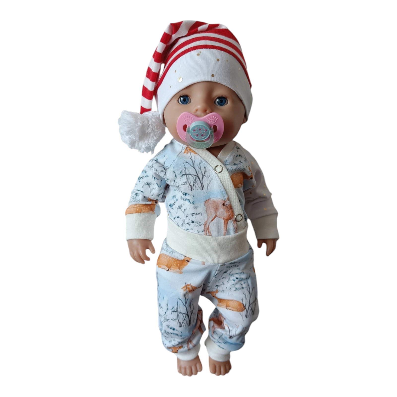 Päkapikumüts triibiline nukule (nukuriided)