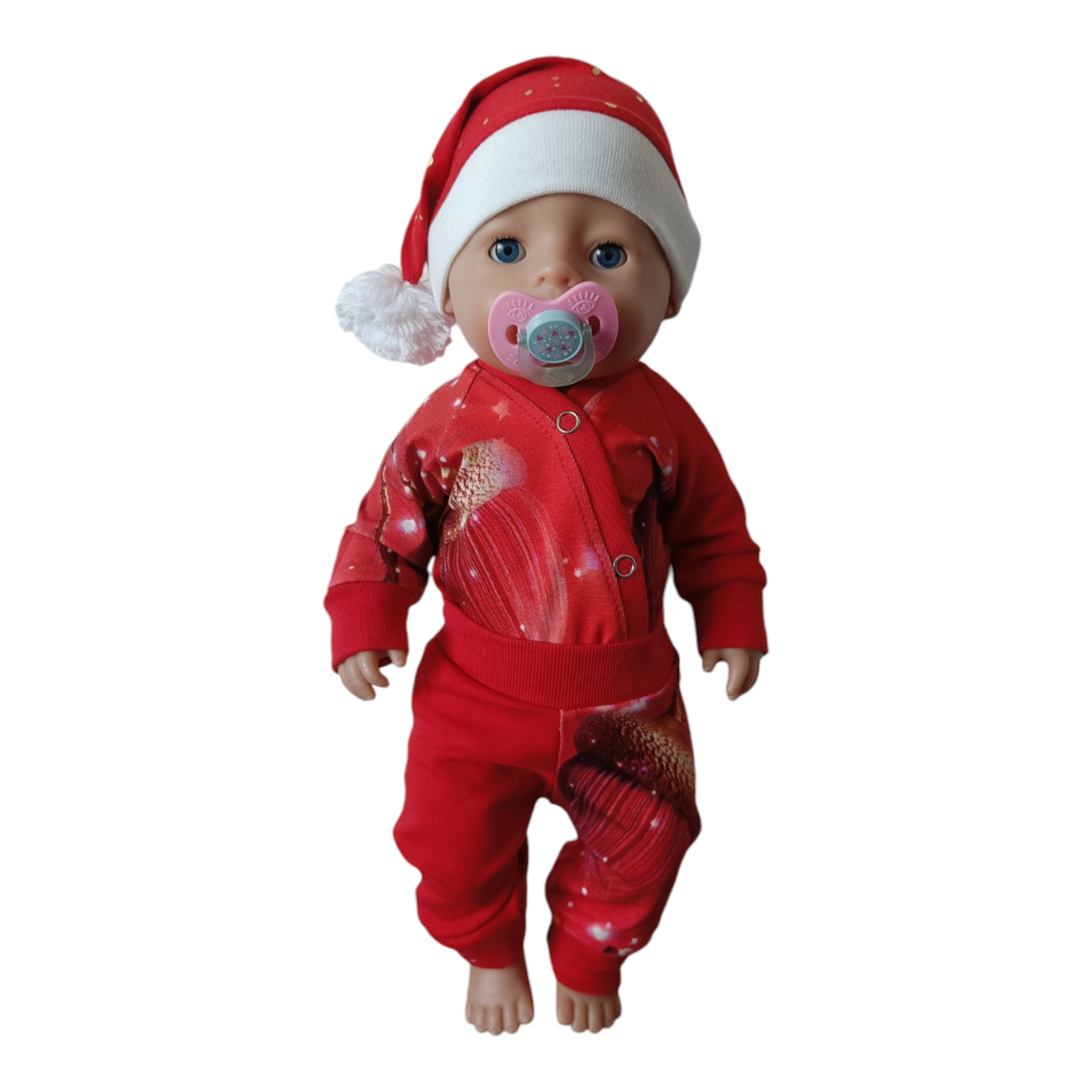 Päkapikumüts kuldsete täppidega nukule (nukuriided)