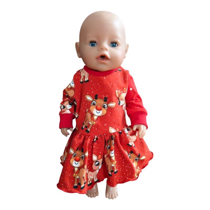 Kleit nukule jõuluvana põdrad (nukuriided)