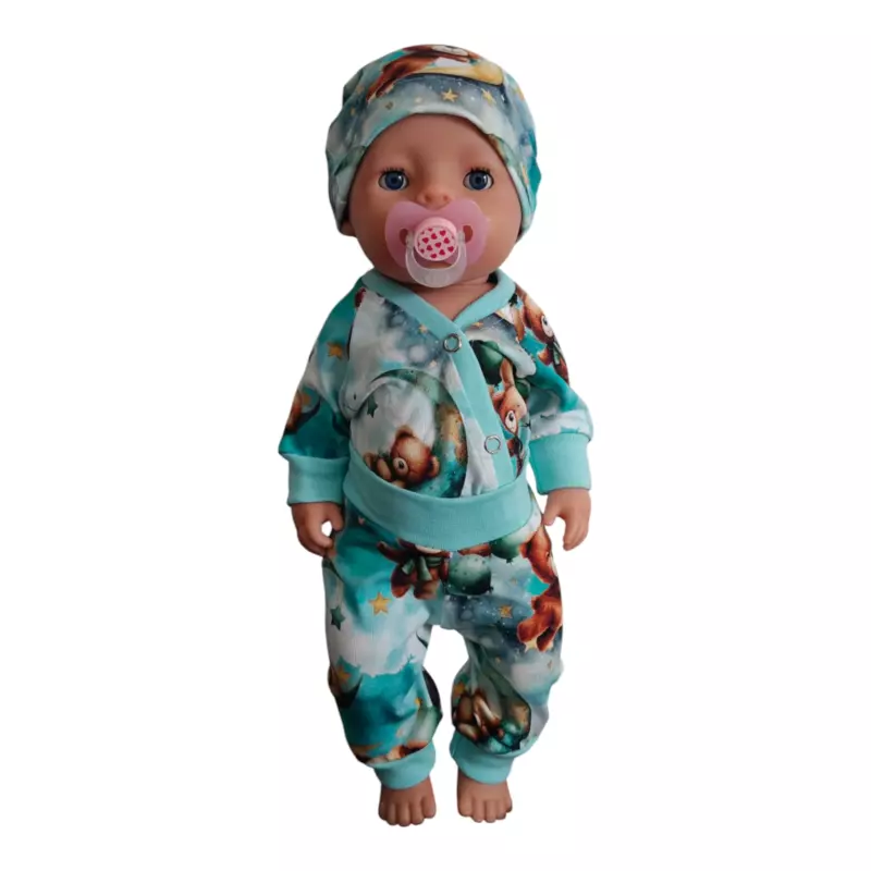 Komplekt ja müts nukuleõhupallidega mõmmi (nukuriided)