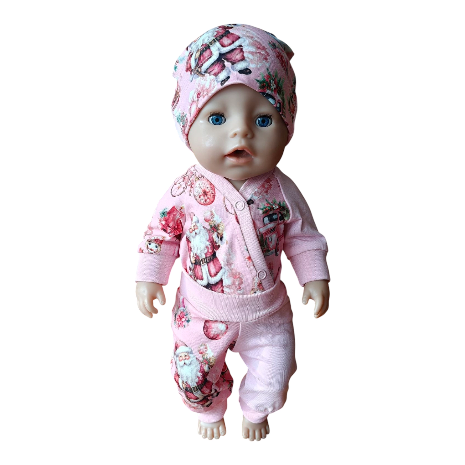 Komplekt ja müts nukule jõuluvana tumesinisel (nukuriided)